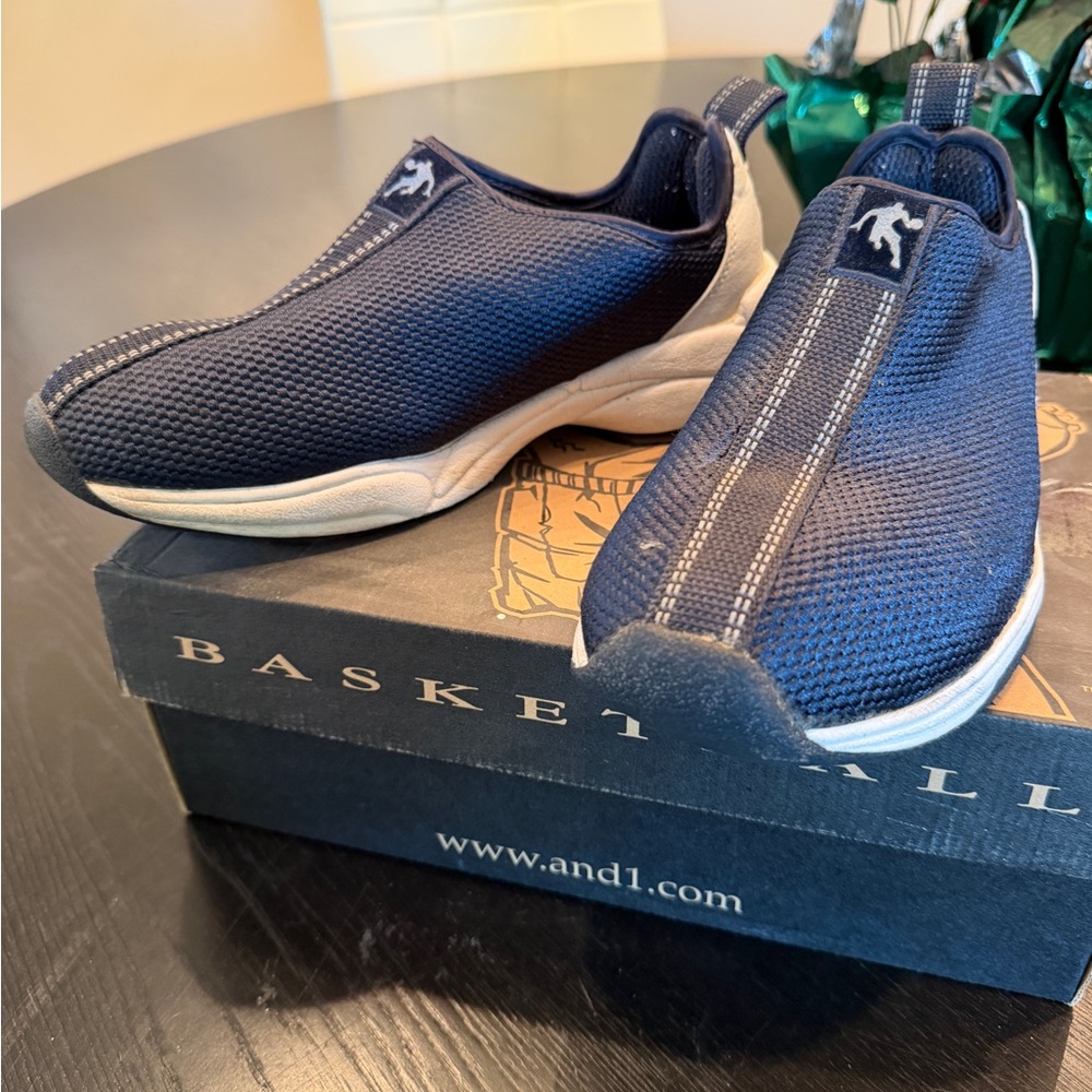 AND1 Men's Dark Blue Mesh Slip-On Sneakers